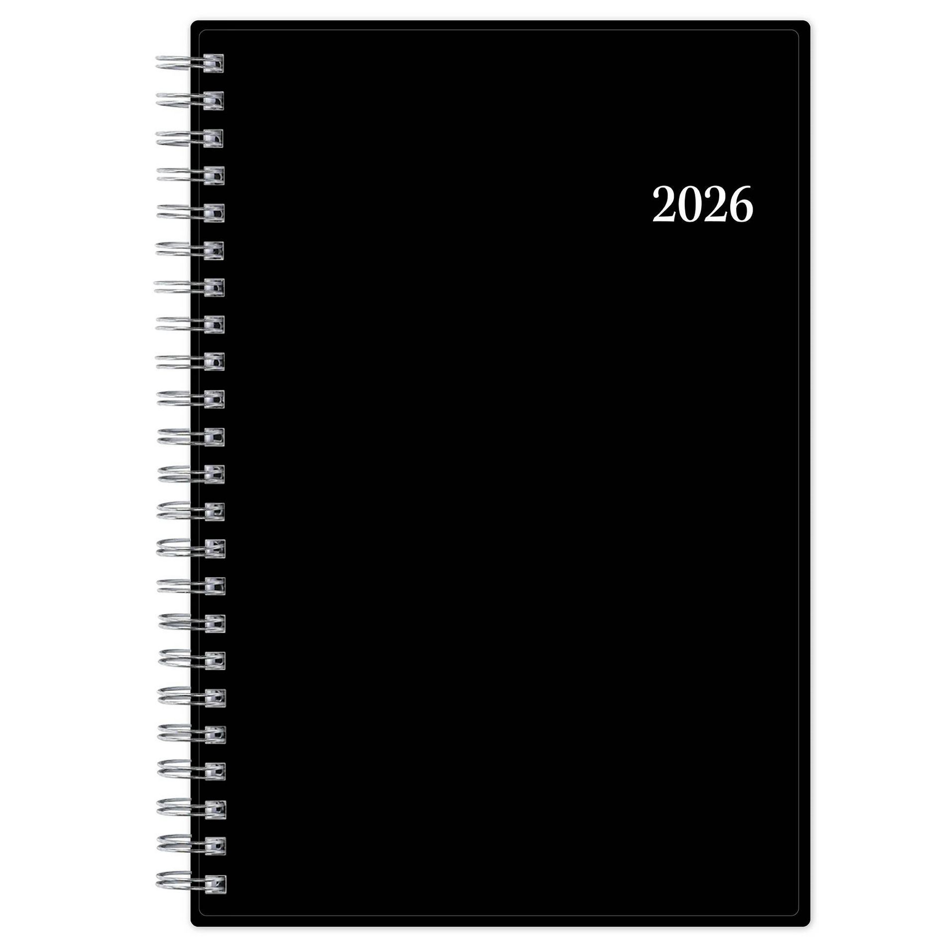 Blue Sky 2026 Weekly/Monthly Planning Calendar 5"x8" Enterprise Black