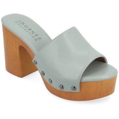 Journee Collection Womens Veda Platform Clog Open Toe Sandals