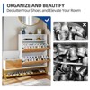 2 Flip Drawers Entryway Storage Bench Shoe Rack Cabinet Standing Organizer Wood - 3 of 4