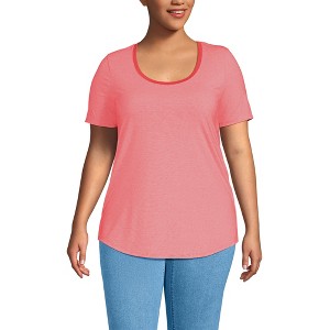 Lands' End Women's Short Sleeve Power Performance Scoop Neck Curved Hem Tunic Tee - 1 of 4