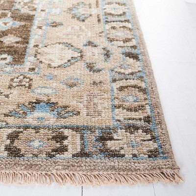 Samarkand Gray and Beige Hand-Knotted Wool Area Rug