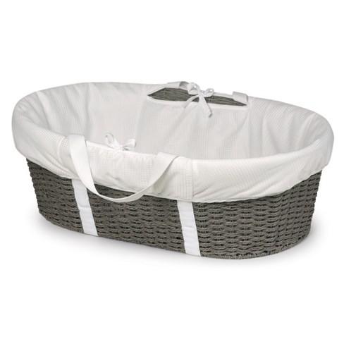 Badger Basket Wicker-Look Woven Baby Moses Changing Basket with Pad and  Cover - Natural/Ecru