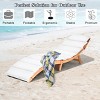 Tangkula Folding Wood Lounge Outdoor Wooden Chaise Chair with Cushion - 3 of 4