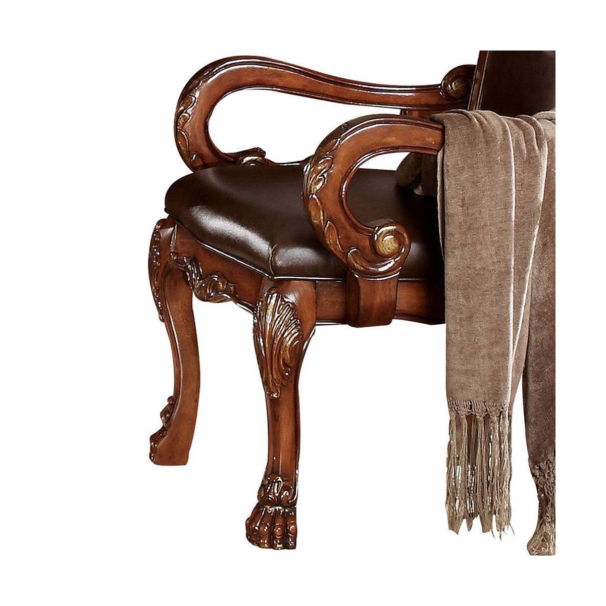 Acme Furniture Dresden Dining Chairs Brown Synthetic Leather/Cherry Oak Finish - thumbnail 4