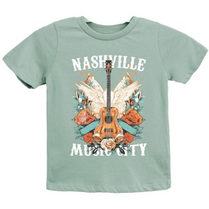 Nashville Music City Guitar Grunge - Youth Short Sleeve Graphic T-Shirt - 1 of 3