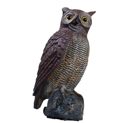 16.5" Resin Garden Owl Decorative Figurine Brown - Backyard Expressions