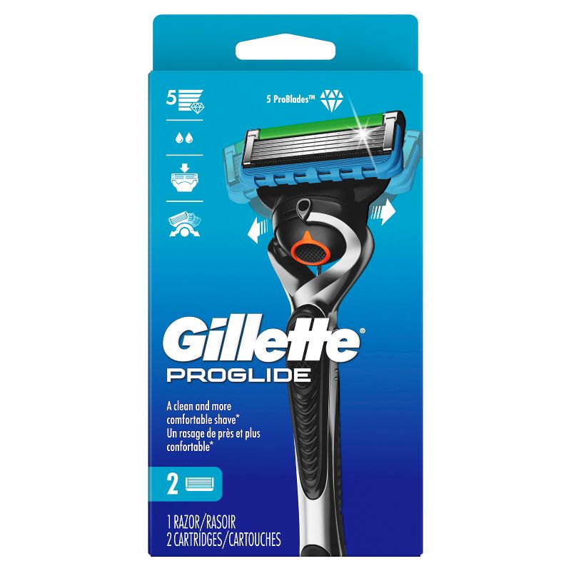 Gillette ProGlide Men&#39;s Razor + 2 Razor Blade Refills, 1 of 12