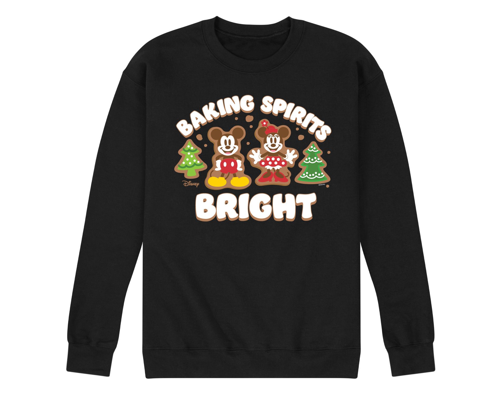 Men's Disney Baking Spirits Bright Mickey And Minnie Graphic Fleece Sweatshirt - Black - Medium