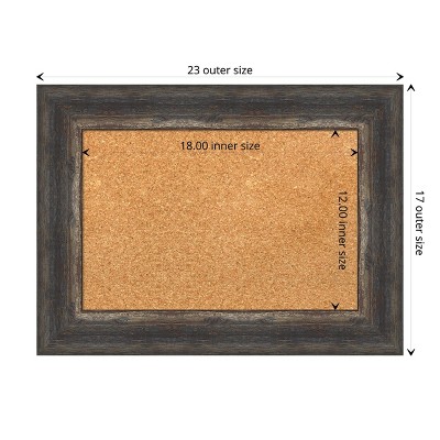Bark Rustic Char Framed Natural Cork Bulletin Board