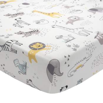 Lambs & Ivy Animal Jungle Soft 100% Cotton Jersey Baby Fitted Crib Sheet
