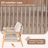 4-Piece Outdoor Patio Acacia Wood Rope Weave Conversation Sofa Set with Coffee Table and 2 Armchairs - 4 of 4