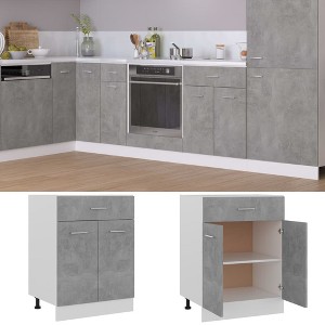 vidaXL Drawer Bottom Cabinet Concrete Gray 23.6 in.x18.1 in.x32.1 in. Engineered Wood - 1 of 4
