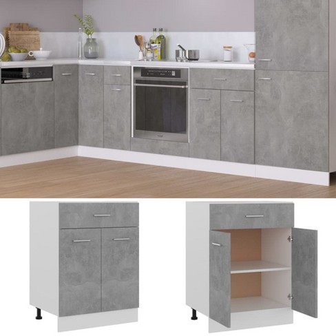 vidaXL Drawer Bottom Cabinet Concrete Gray 23.6 in.x18.1 in.x32.1 in. Engineered Wood - image 1 of 4