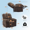 Manual recliner, ergonomic breathable fabric recliner with side pockets, single sofa, suitable for living room bedroom - 2 of 4