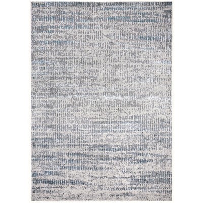Azure Modern Abstract Blue/Gray/Ivory Area Rug