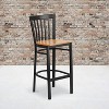 Emma and Oliver 2 Pack School House Back Metal Restaurant Barstool - 2 of 4