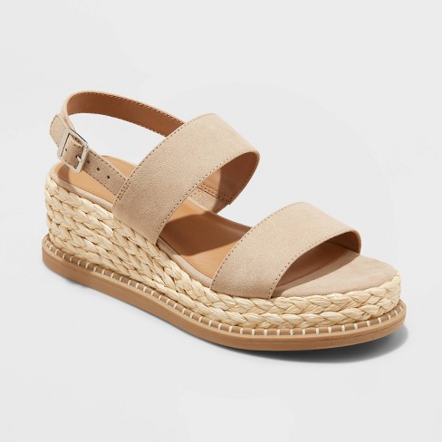 Women's Joelle Wedge Heels - Universal Thread™ Taupe 10 : Target