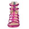 Allegra K Women's Cage Strappy Back Zipper Gladiators Chunky Heels Sandals - 2 of 4