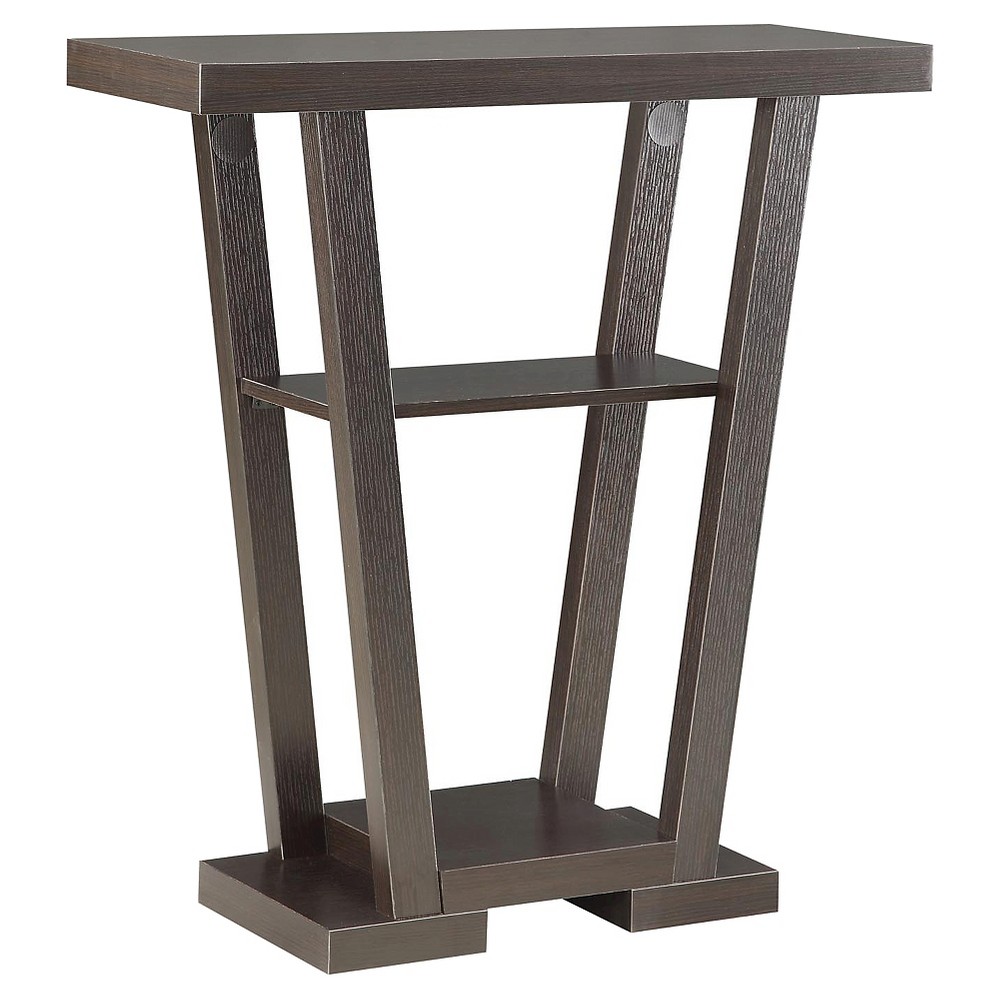 Breighton Home Newport V Console Table with Shelves in Espresso