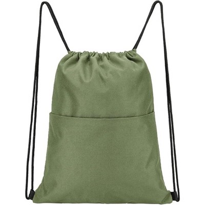 Hachikiko Drawstring Backpack Water Resistant String Bag Sports Sackpack Gym Sack with Side Pocket for Men Women