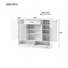 White Shoe Cabinet 5-Tier Shoe Storage Organizer With Doors, Wooden Shoe Cabinet Storage For Entryway, Freestanding Shoe Rack Cabinet With Adjustable - 2 of 4