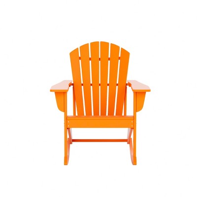 Westintrends Outdoor Patio Poly Adirondack Rocking Chair Rocker, Orange ...