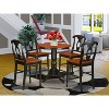 HomeStock 5-Piece Round Black Finish Solid Wood Top Dining table with 4 Chairs - 2 of 4