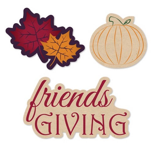 DIY Shaped Friendsgiving Party Cut-Outs 24 Count Big Dot of Happiness Friends Thanksgiving Feast