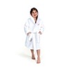 Personalized Linum Kids 100% Polyester SUPER PLUSH Double Brushed Hooded Bathrobe in Pink Script Font - 4 of 4