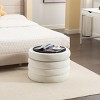 Round Upholstered Ottoman Velvet Foorstool with Storage for Living Room,Bedroom-Tanpinhause - 4 of 4