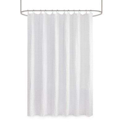 LunaLulinlk Super Waffle Textured Solid Shower Curtain