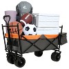 VYNXARIA 480Lbs Collapsible Wagon with Canopy,Wagon Stroller with 7" All-Terrain Wheels, Lightweight Foldable Wagon, Large Capacity£¬Orange - 3 of 4