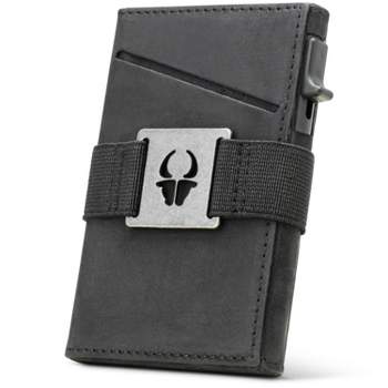 DONBOLSO Minimalist Leather Wallet for Men Slim Wallet with RFID Blocking Protection, Nappa Black