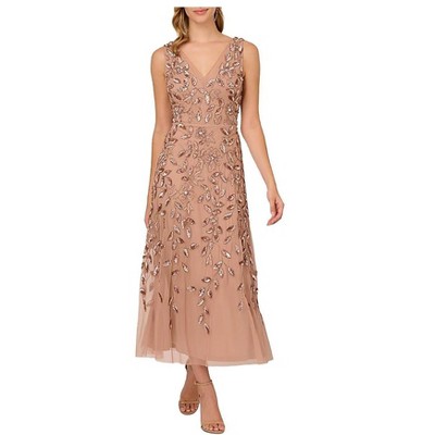 Adrianna Papell Womens Floral Gown Dress