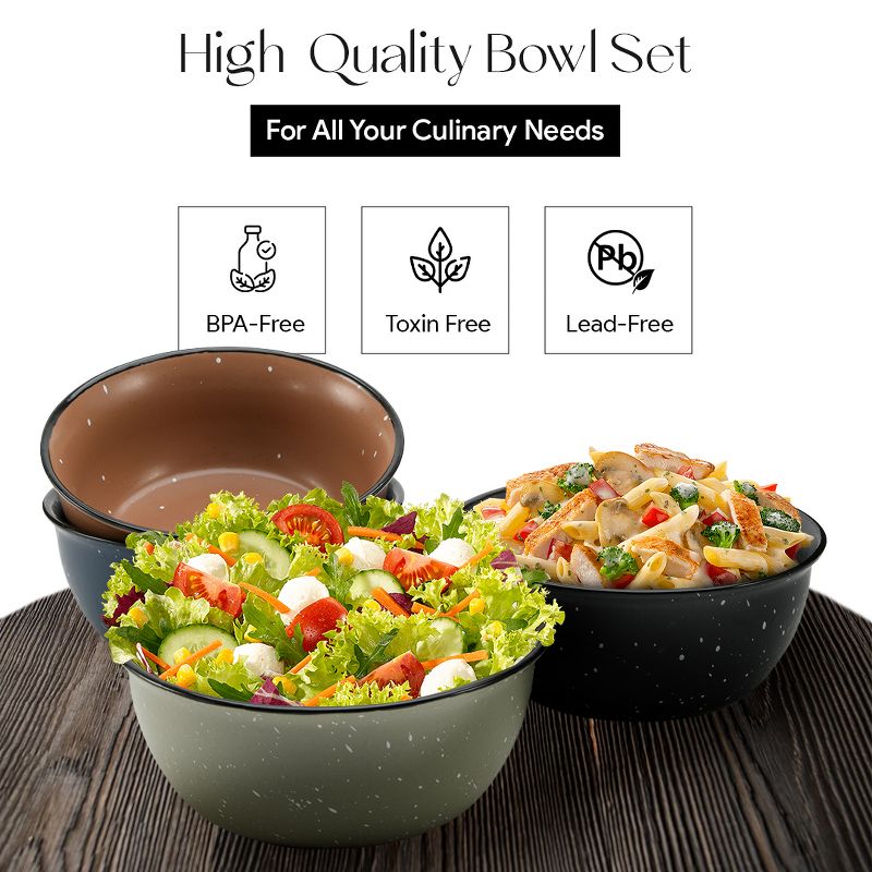 American Atelier 19oz Cereal Bowls, Stoneware Bowl Set for Soup, Pasta, Ramen, Salad, Set of 4,Assorted Colors w/ White Speckles, 5 of 8