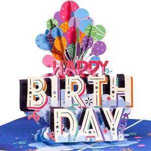 Paper Love Happy Birthday Balloons Pop Up Card - 1 of 4