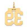 Black Bow Jewelry 14k Yellow Gold, Jersey Collection, Medium Number 39 Pendant - 3 of 4