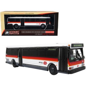 1980 Grumman 870 Advanced Design Bus Southern CA Rapid Transit District "485 Los Angeles" 1/87 Diecast Model by Iconic Replicas - 1 of 4