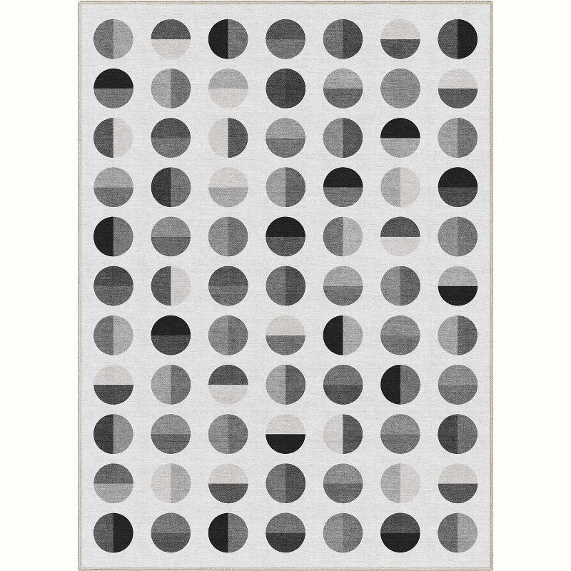 Well Woven Geometric Modern Washable Area Rug -Overlapping Circles Dark - For Living Room, Dining Room and Bedroom, 1 of 9