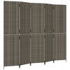 vidaXL Room Divider 5 Panels Gray Poly Rattan - 2 of 4