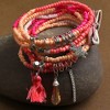 SOHI Women's Pink Snowflake Multi-Layer Bracelet - 2 of 3