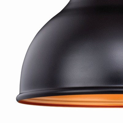 Oil Burnished Bronze Farmhouse Pendant Light with Gold Interior