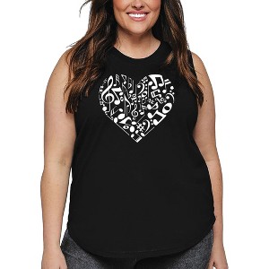 LA Pop Art Women's Word Art Tank Top - Heart Notes - 1 of 4