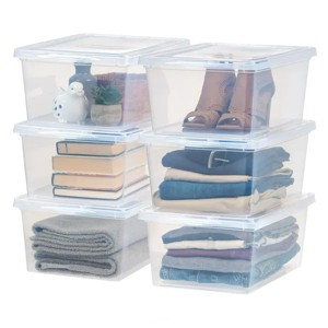 Racxily Plastic Storage Bins,  Stackable Organizing Box, Durable Nestable Containers, Clear - 1 of 4