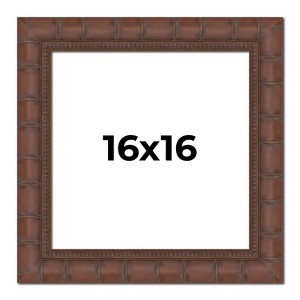 PosterPalooza | 16x16 Wide Bamboo Picture Frame, UV Acrylic, 4 Finishes - Brown, Black, Silver, and Natural - 1 of 4
