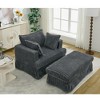 47.7" Corduroy Recliner Chair with Ottoman, Oversized Chaise Lounge Sofa for Small Apartments, Deep Seat Single Sofa with Thick Cushions - 4 of 4
