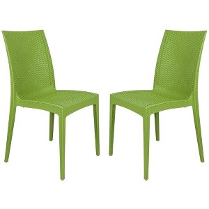 LeisureMod Mace Modern Plastic Dining Side Chair for Indoor and Outdoor, Set of 2 - 1 of 4