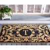 Monogram MON219 Hand Hooked Outdoor Door Mat - Black - 2'6"x4' - Safavieh - 2 of 2
