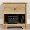 South Shore Vito Nightstand with Drawer Natural Ash: Elegant Metal Handle, Laminate Surface, Storage - 3 of 4