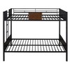 PAGED Simple Wooden Loft Bed Bunk Bed with Desk, Full Size Bed Frame with Storage Shelves, Wardrobe and Guardrail for Kids, Teens - 4 of 4